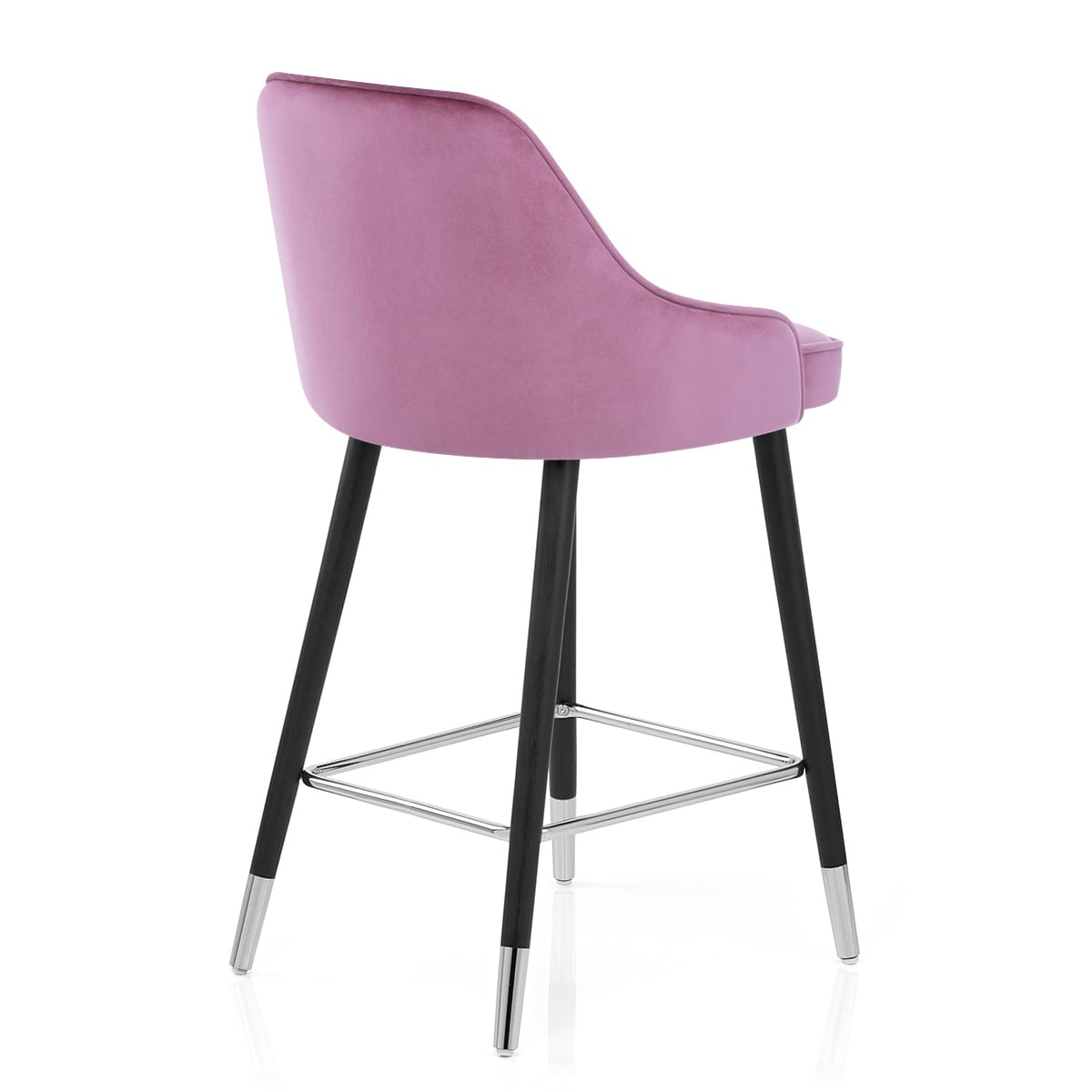 Sgabello Velluto Legno - Glam Viola