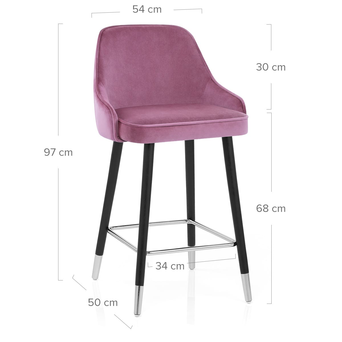 Sgabello Velluto Legno - Glam Viola