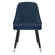 Sedia da pranzo Velluto Legno - Glam Blu