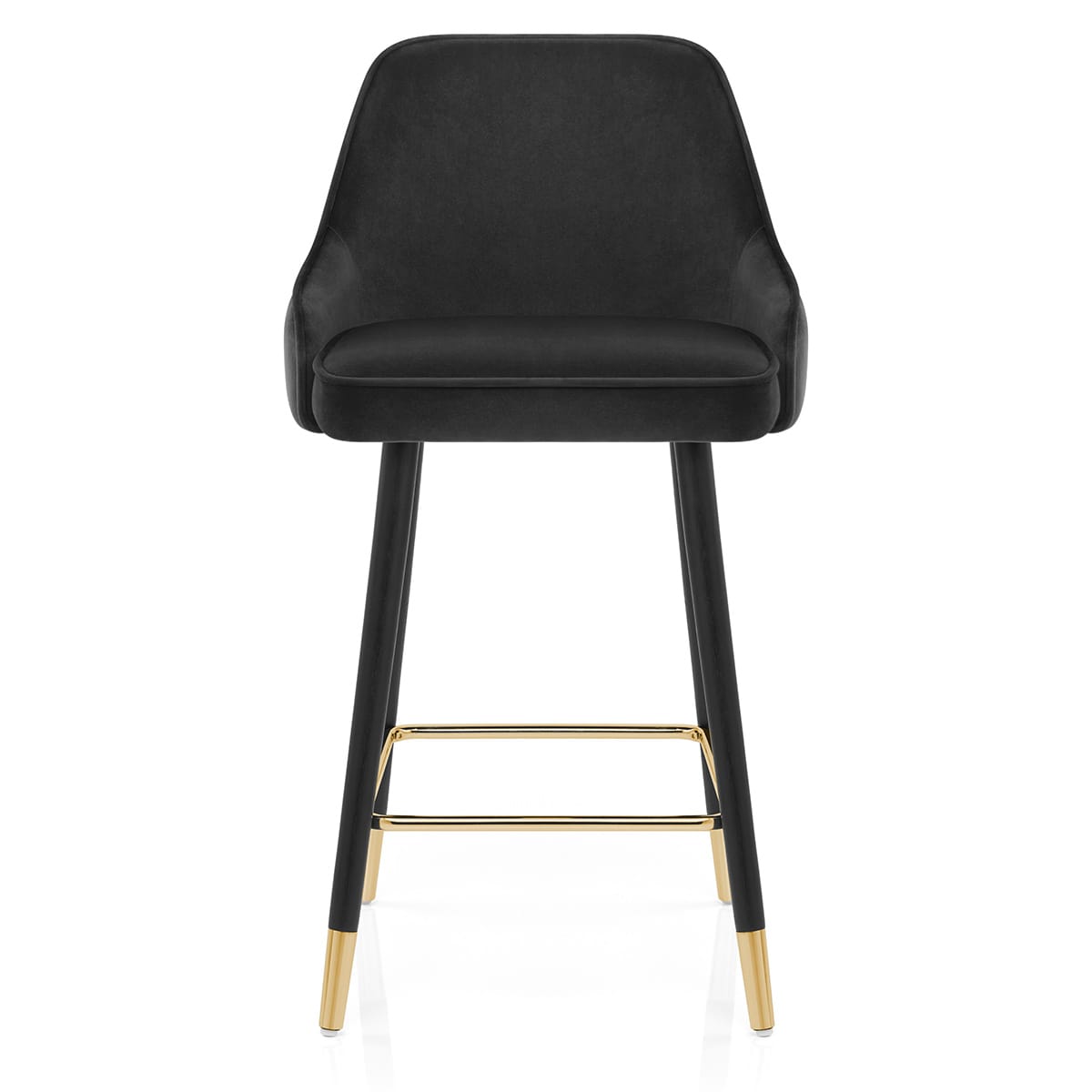 Samtbarhocker Gold - Glam Schwarz