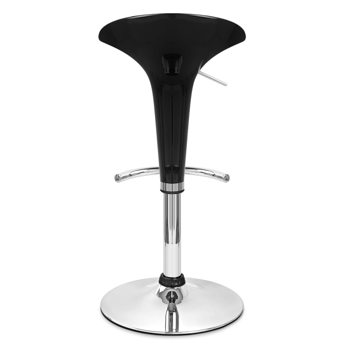 Sgabello Plastica Cromato - Gloss Coco Nero