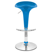 Sgabello Plastica Cromato - Gloss Coco Blu