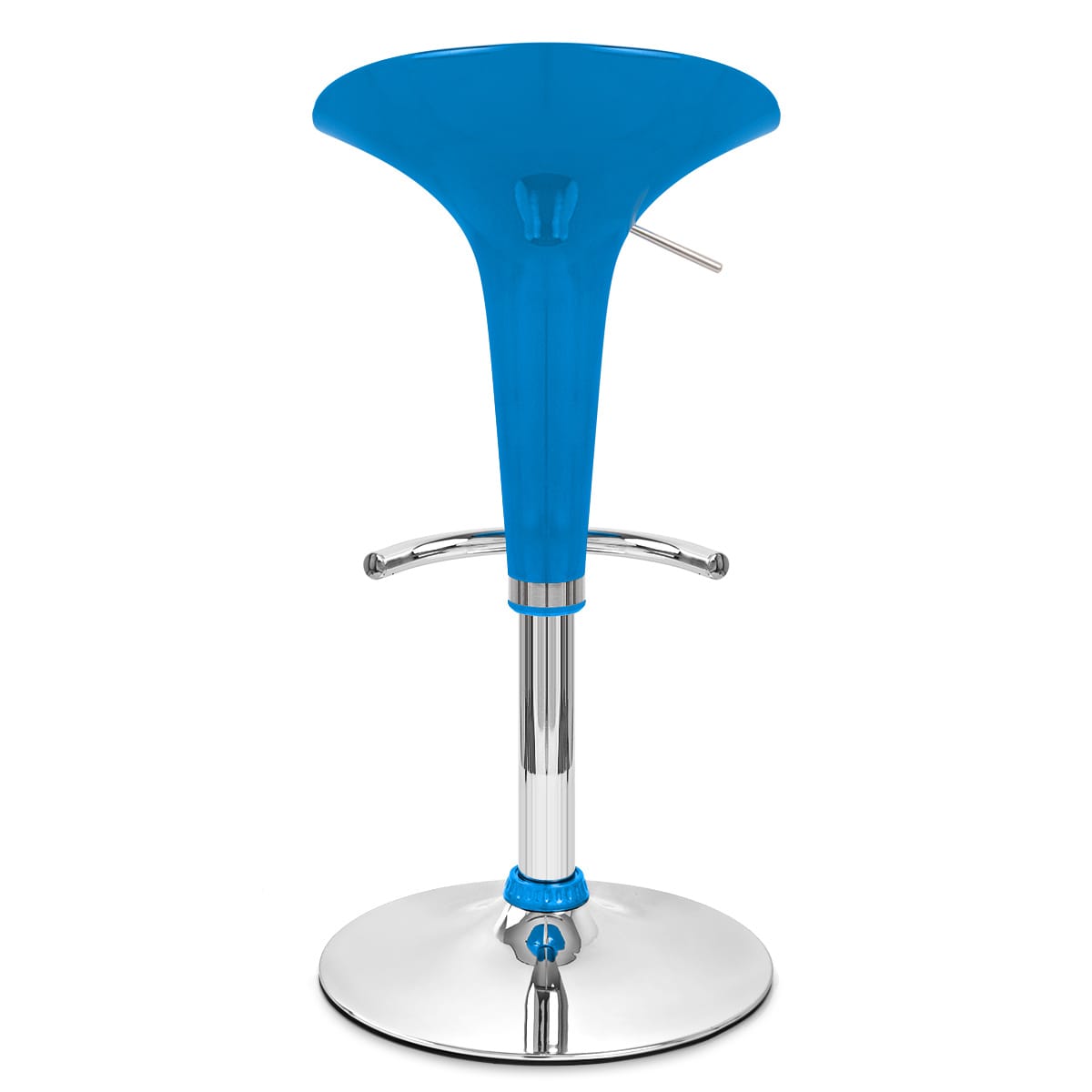 Sgabello Plastica Cromato - Gloss Coco Blu