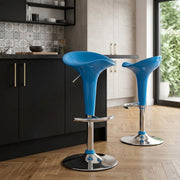 Sgabello Plastica Cromato - Gloss Coco Blu