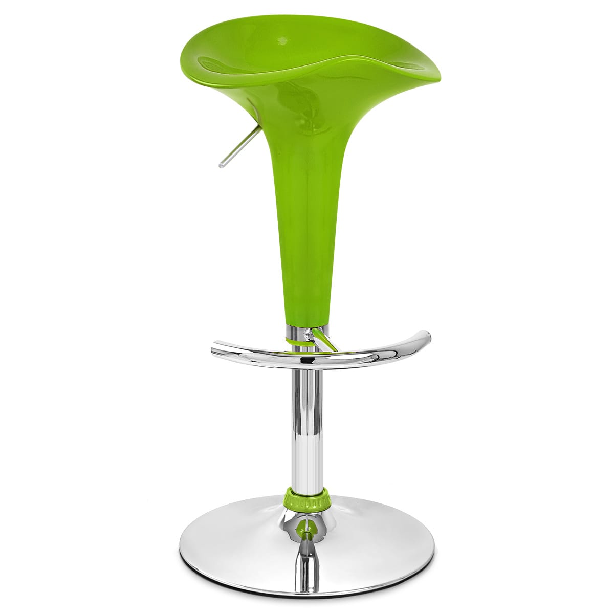 Sgabello Plastica Cromato - Gloss Coco Verde