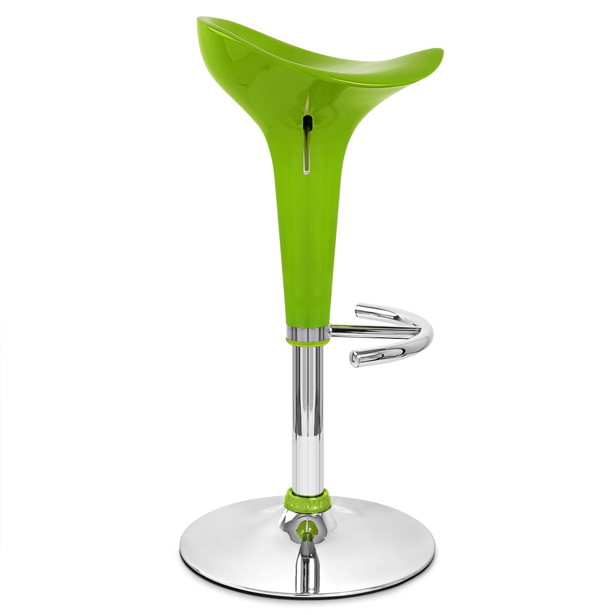 Sgabello Plastica Cromato - Gloss Coco Verde