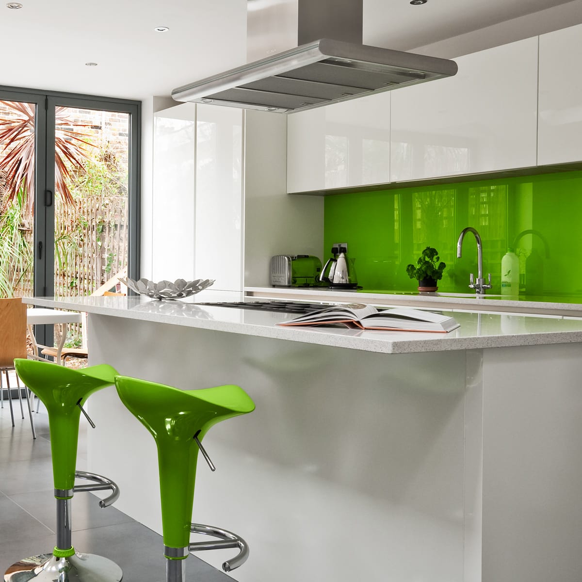 Sgabello Plastica Cromato - Gloss Coco Verde