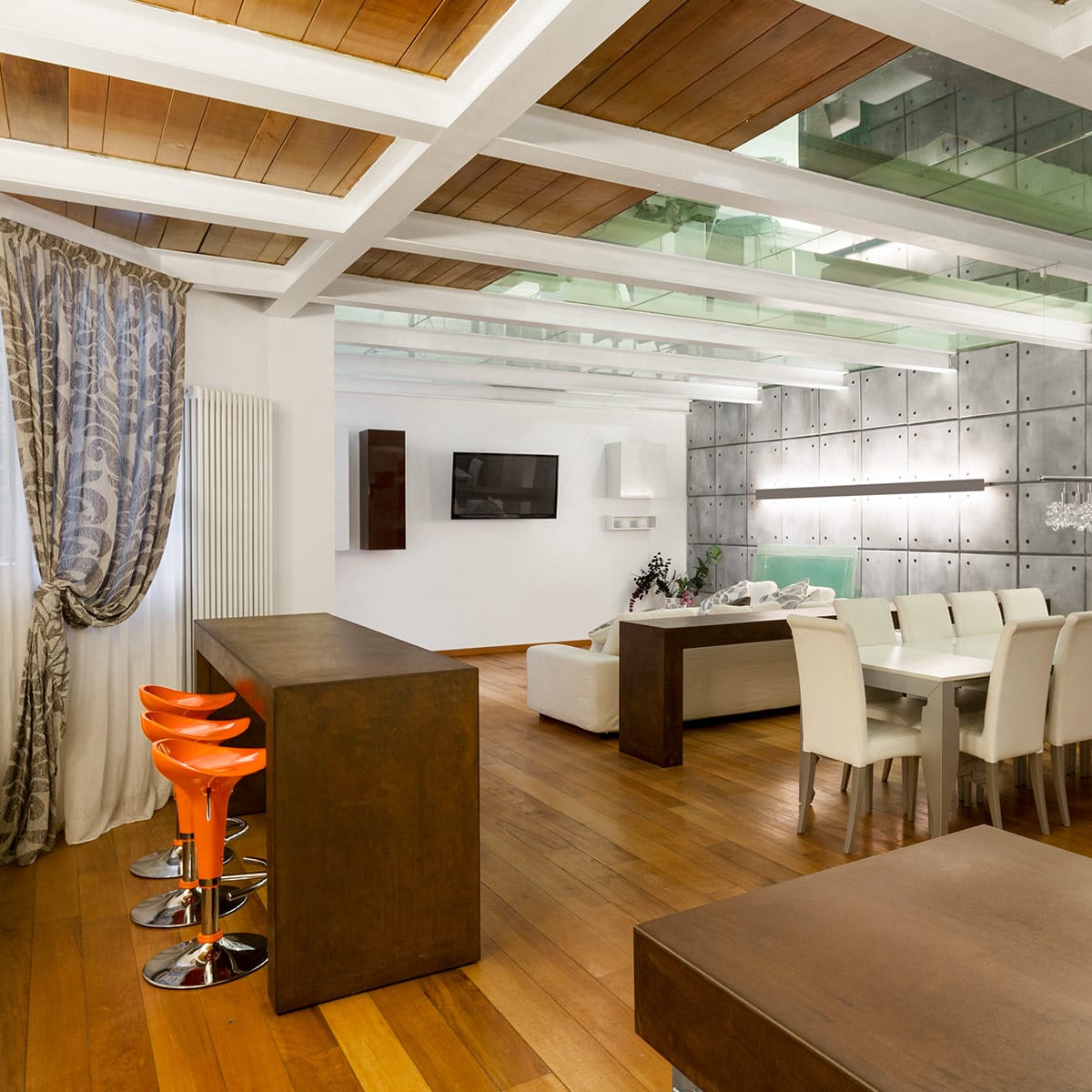Sgabello Plastica Cromato - Gloss Coco Arancione