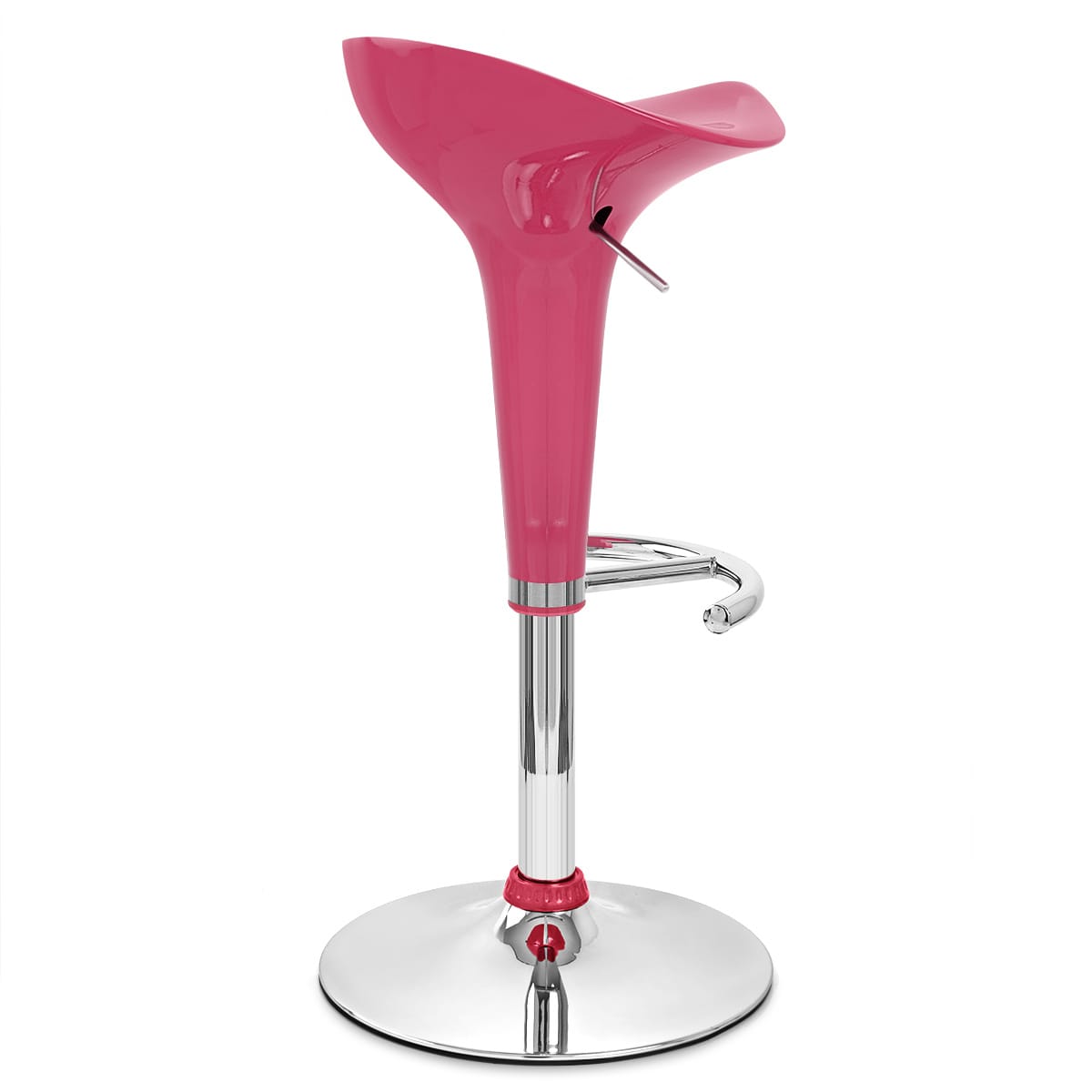 Sgabello Plastica Cromato - Gloss Coco Rosa