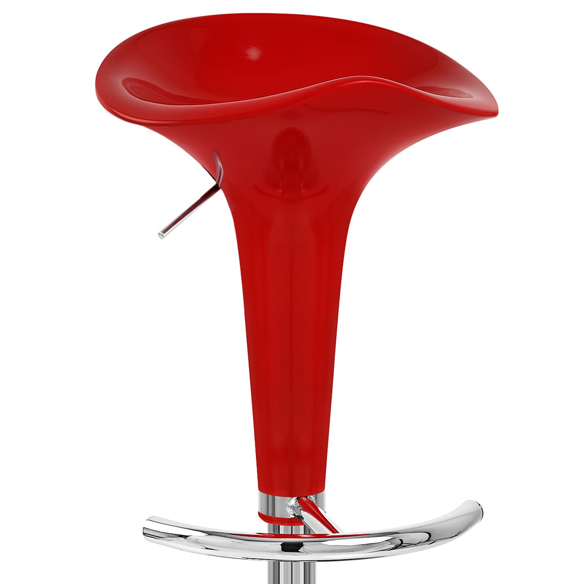 Sgabello Plastica Cromato - Gloss Coco Rosso