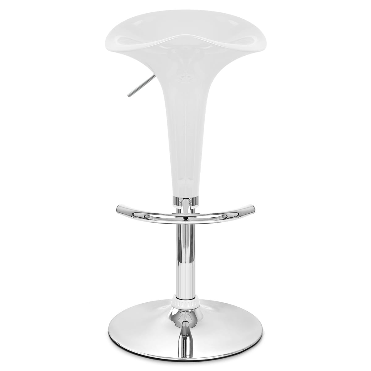 Sgabello Plastica Cromato - Gloss Coco Bianco