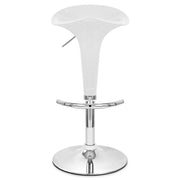 Sgabello Plastica Cromato - Gloss Coco Bianco