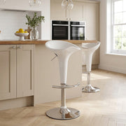 Sgabello Plastica Cromato - Gloss Coco Bianco