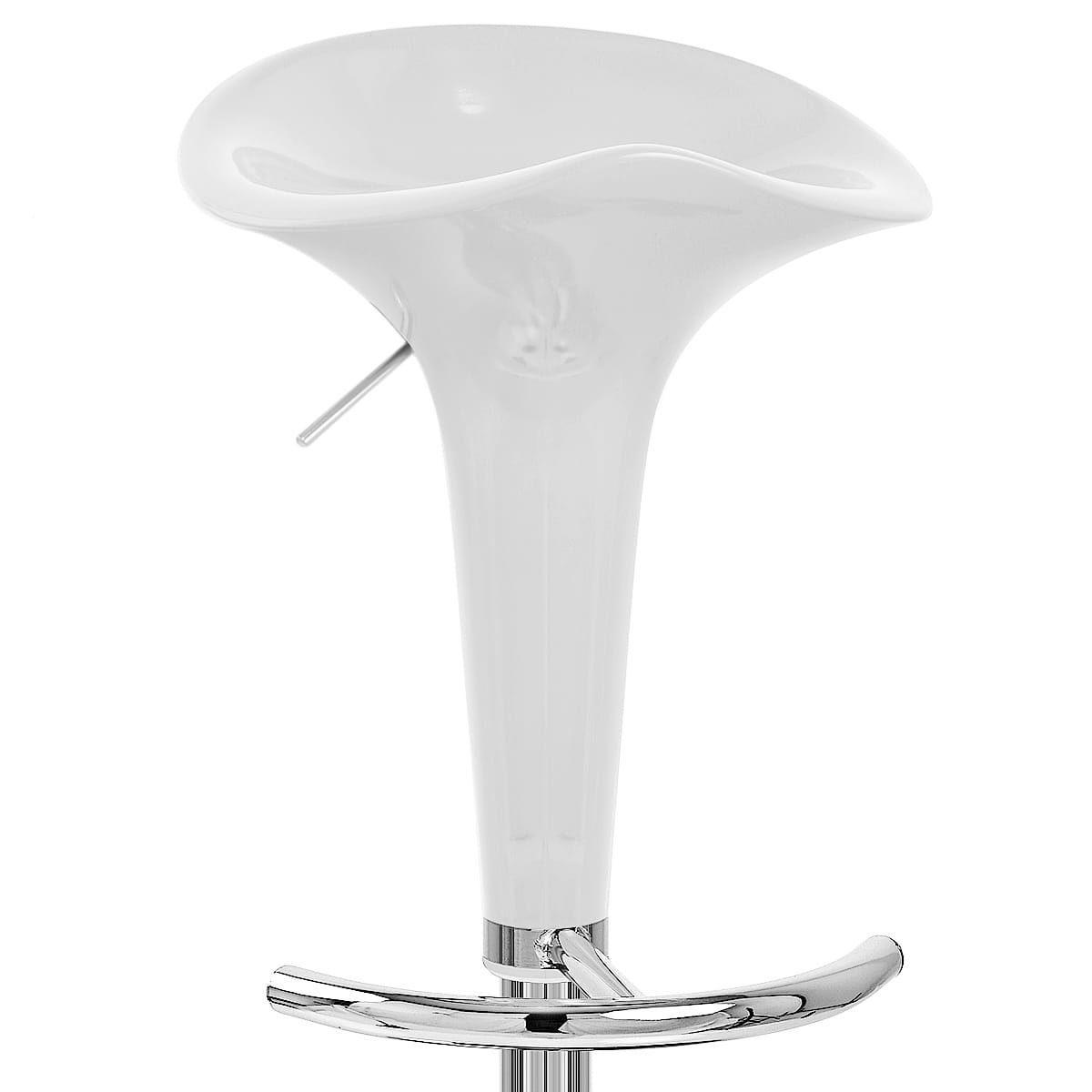 Sgabello Plastica Cromato - Gloss Coco Bianco