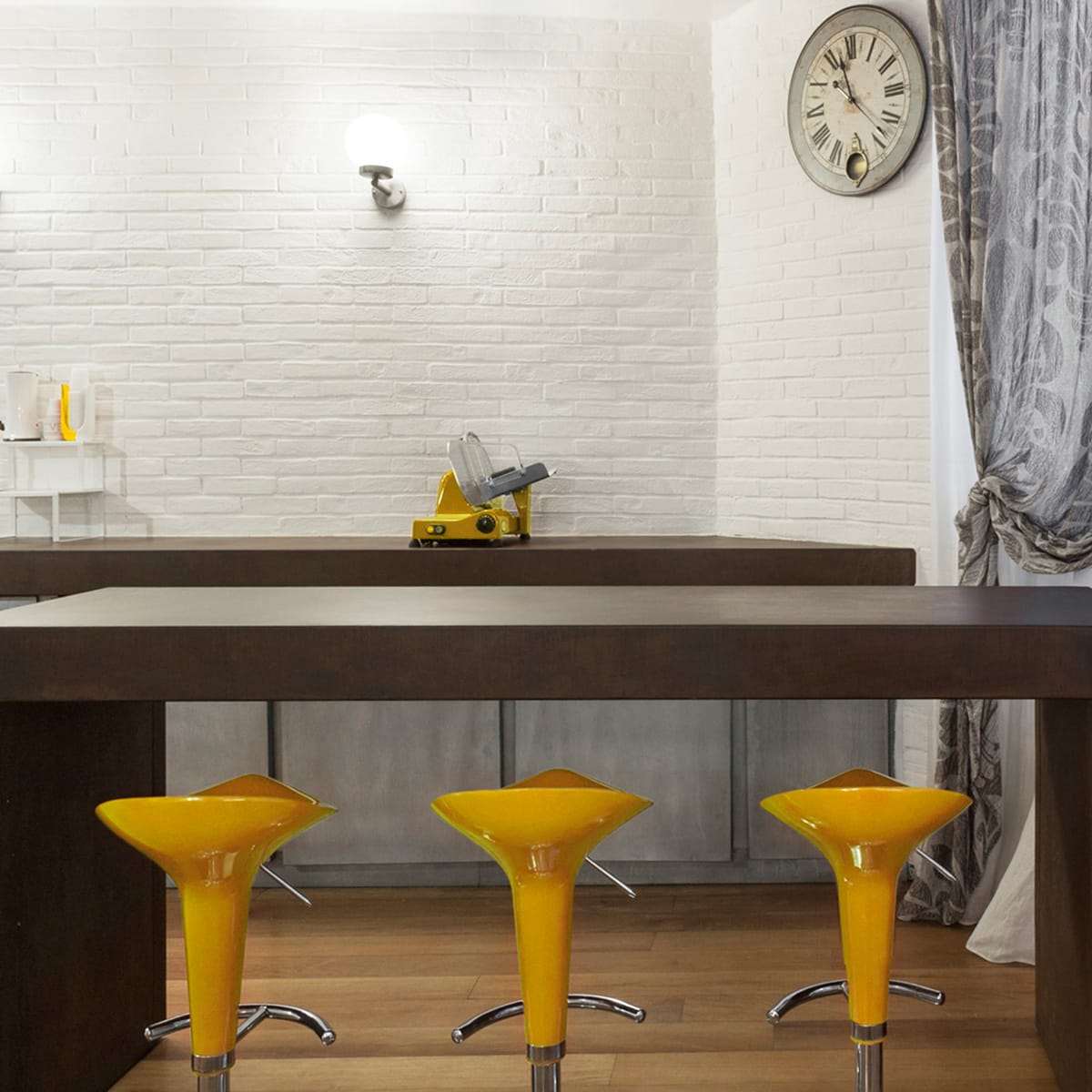 Sgabello Plastica Cromato - Gloss Coco Giallo