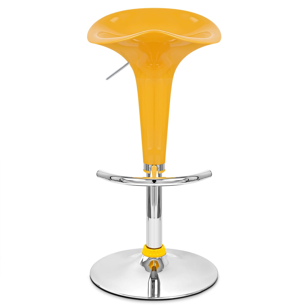 Sgabello Plastica Cromato - Gloss Coco Giallo
