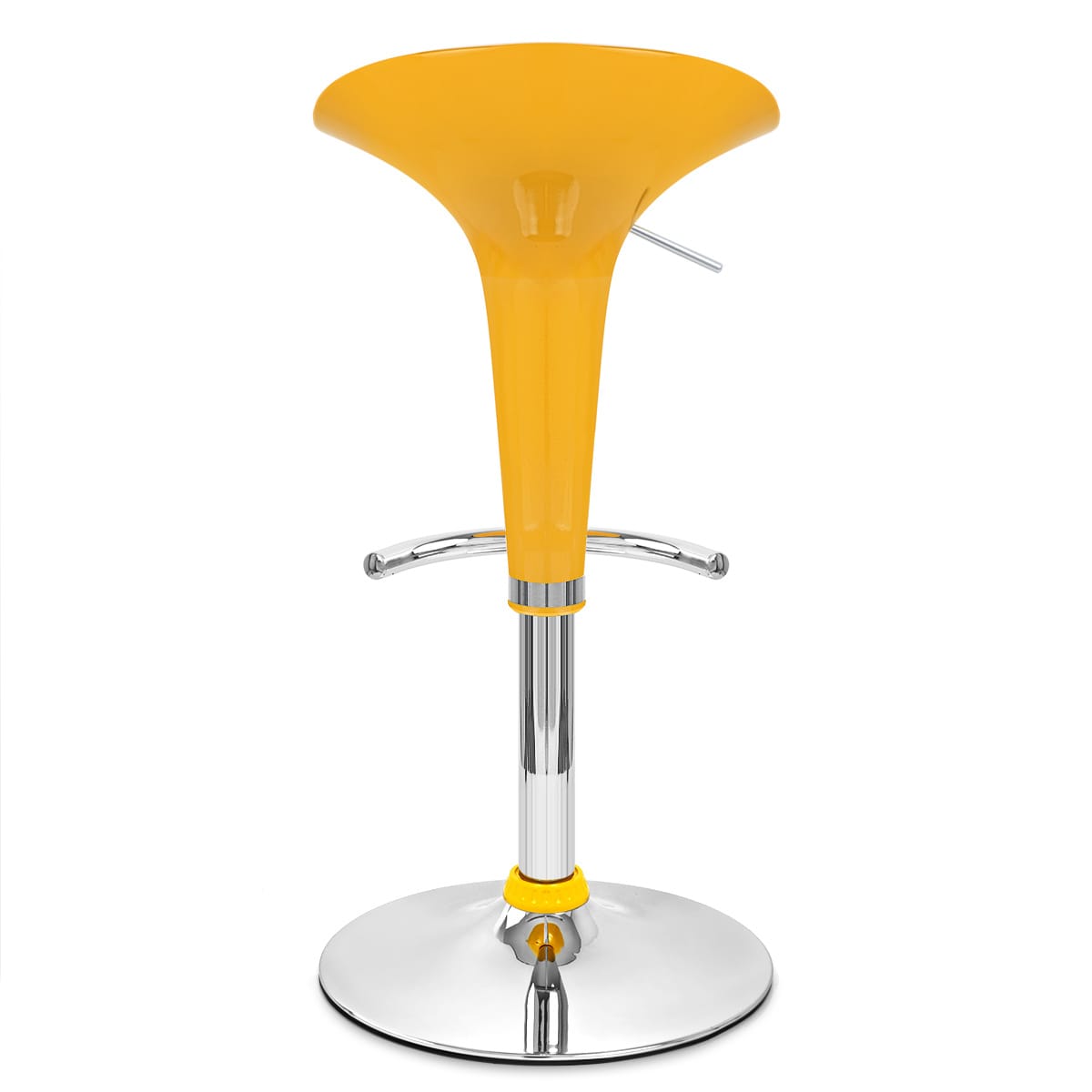 Sgabello Plastica Cromato - Gloss Coco Giallo