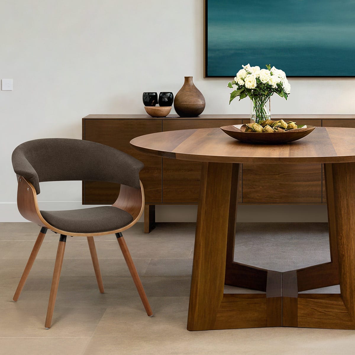 Sedia Tessuto Legno - Grafton Marrone