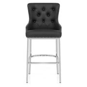 Kunstleder Barhocker Chrom - Grange Schwarz