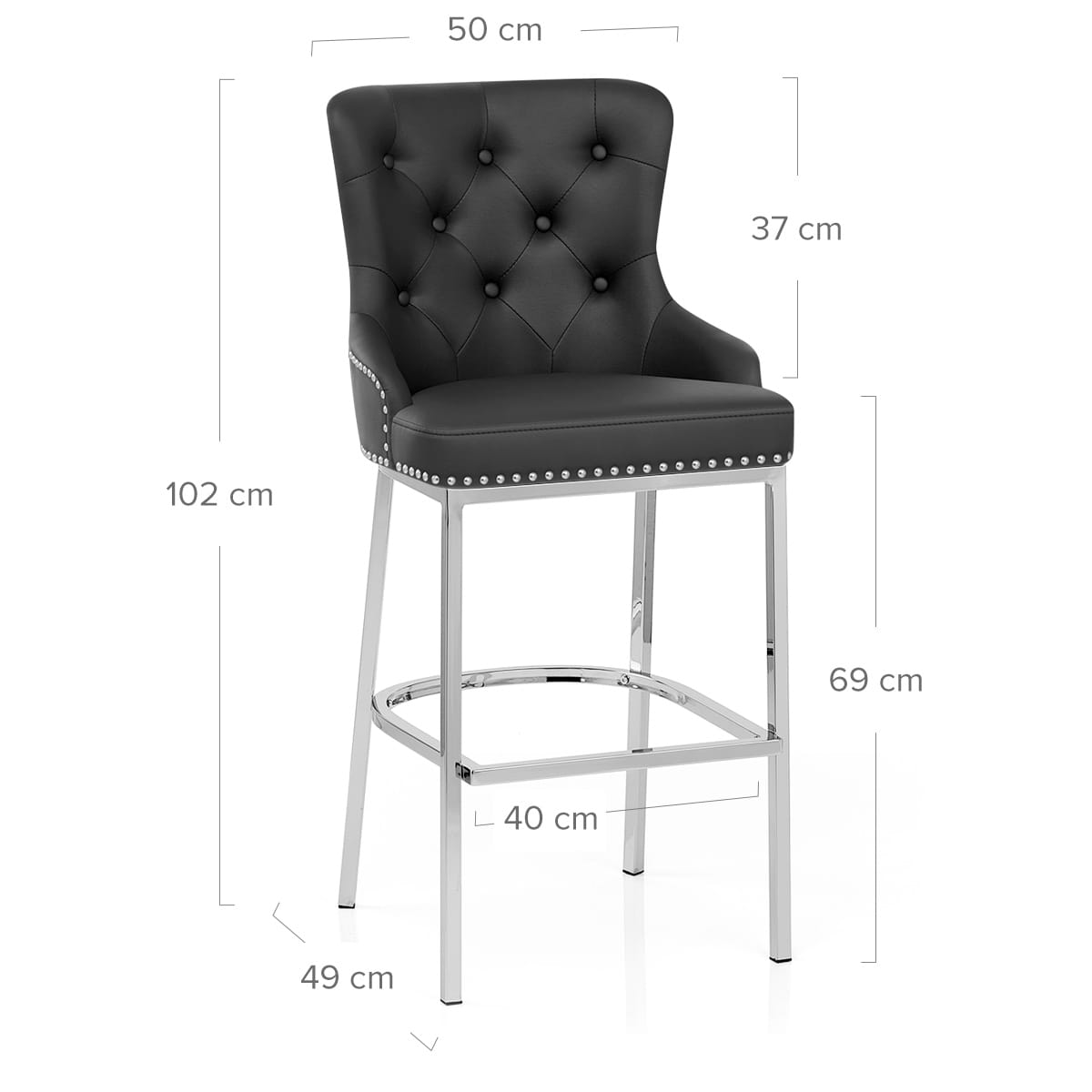 Kunstleder Barhocker Chrom - Grange Schwarz