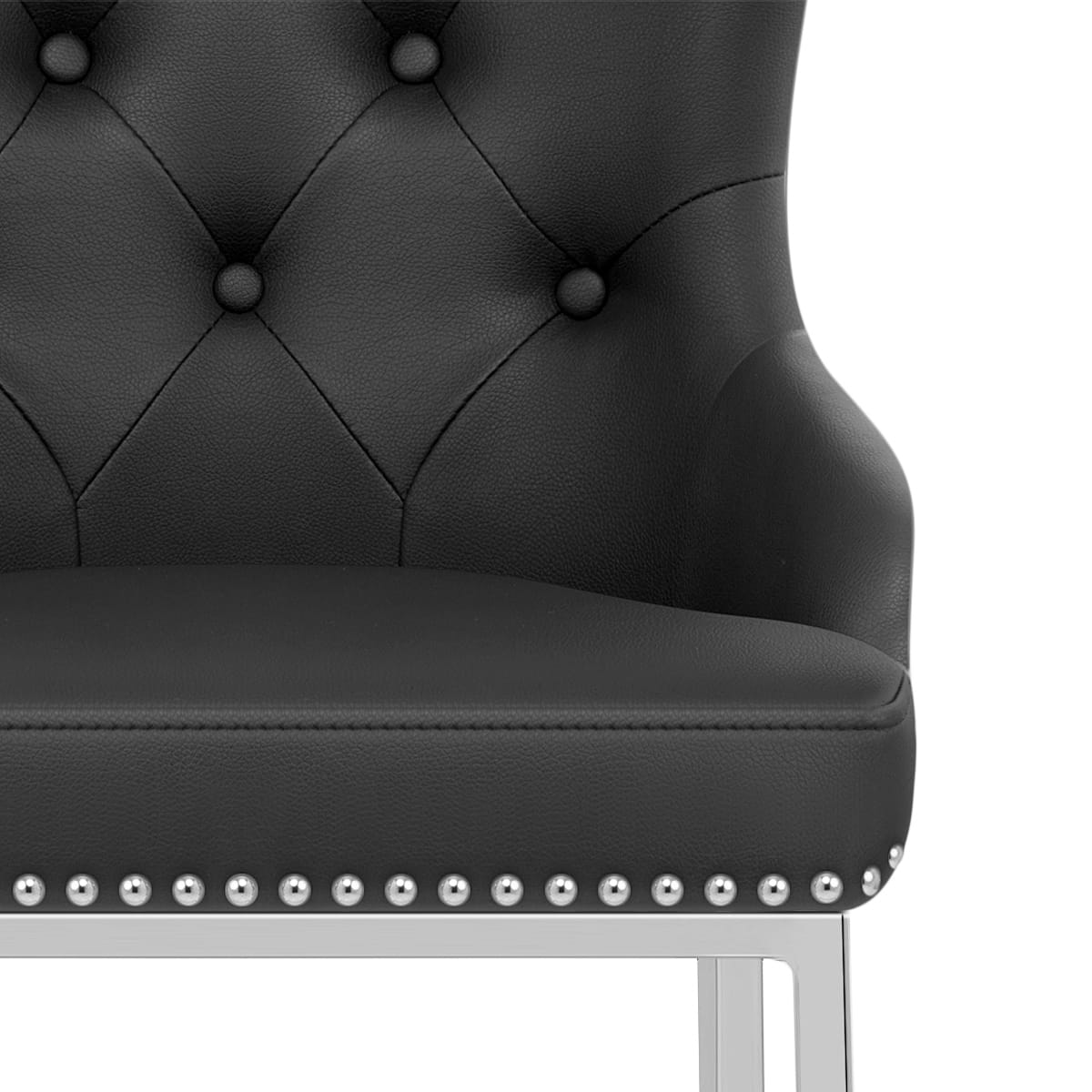 Kunstleder Barhocker Chrom - Grange Schwarz