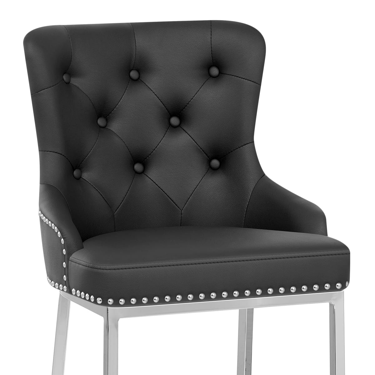 Kunstleder Barhocker Chrom - Grange Schwarz