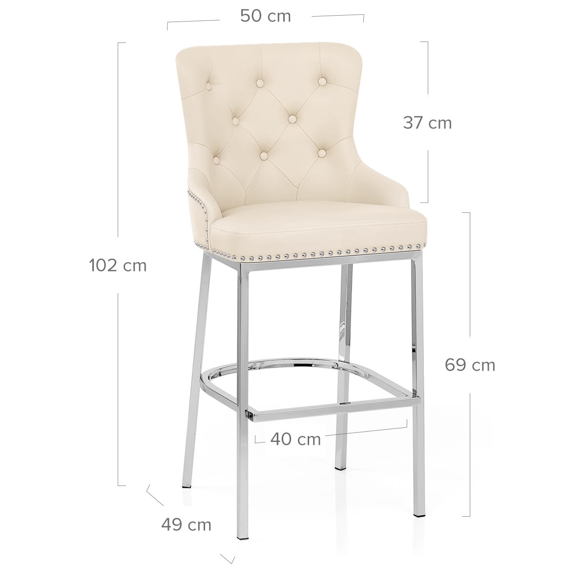 Kunstleder Barhocker Chrom - Grange Beige