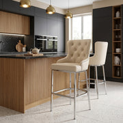 Kunstleder Barhocker Chrom - Grange Beige
