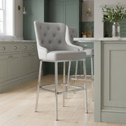 Kunstleder Barhocker Chrom - Grange Grau