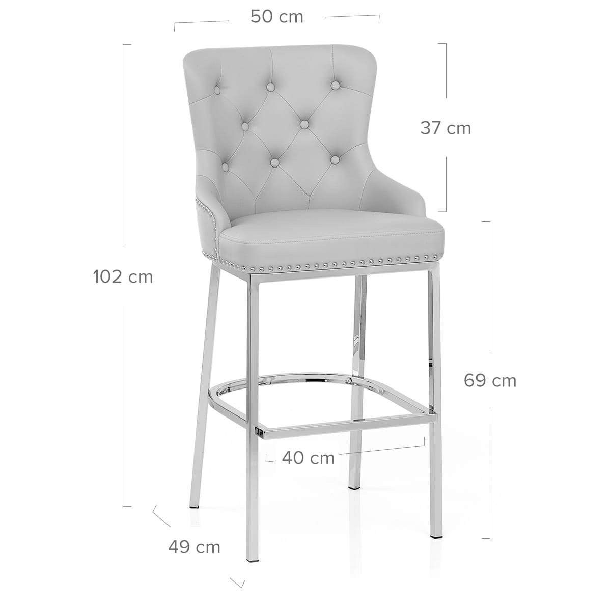 Kunstleder Barhocker Chrom - Grange Grau