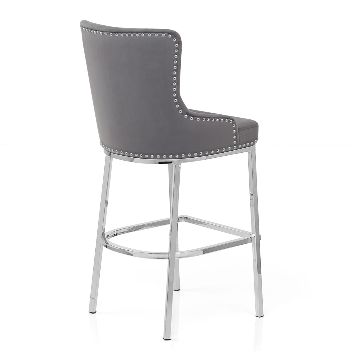 Samt Barhocker Chrom - Grange Grau