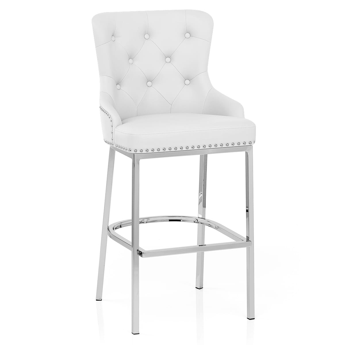 Kunstleder Barhocker Chrom - Grange Weiß
