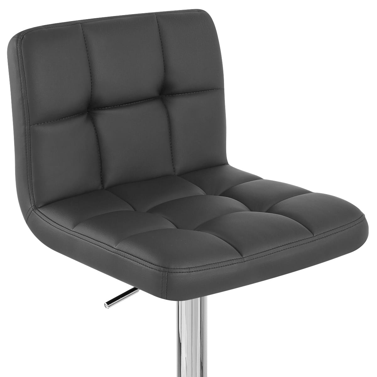 Sgabello Ecopelle Cromato - Grid Nero