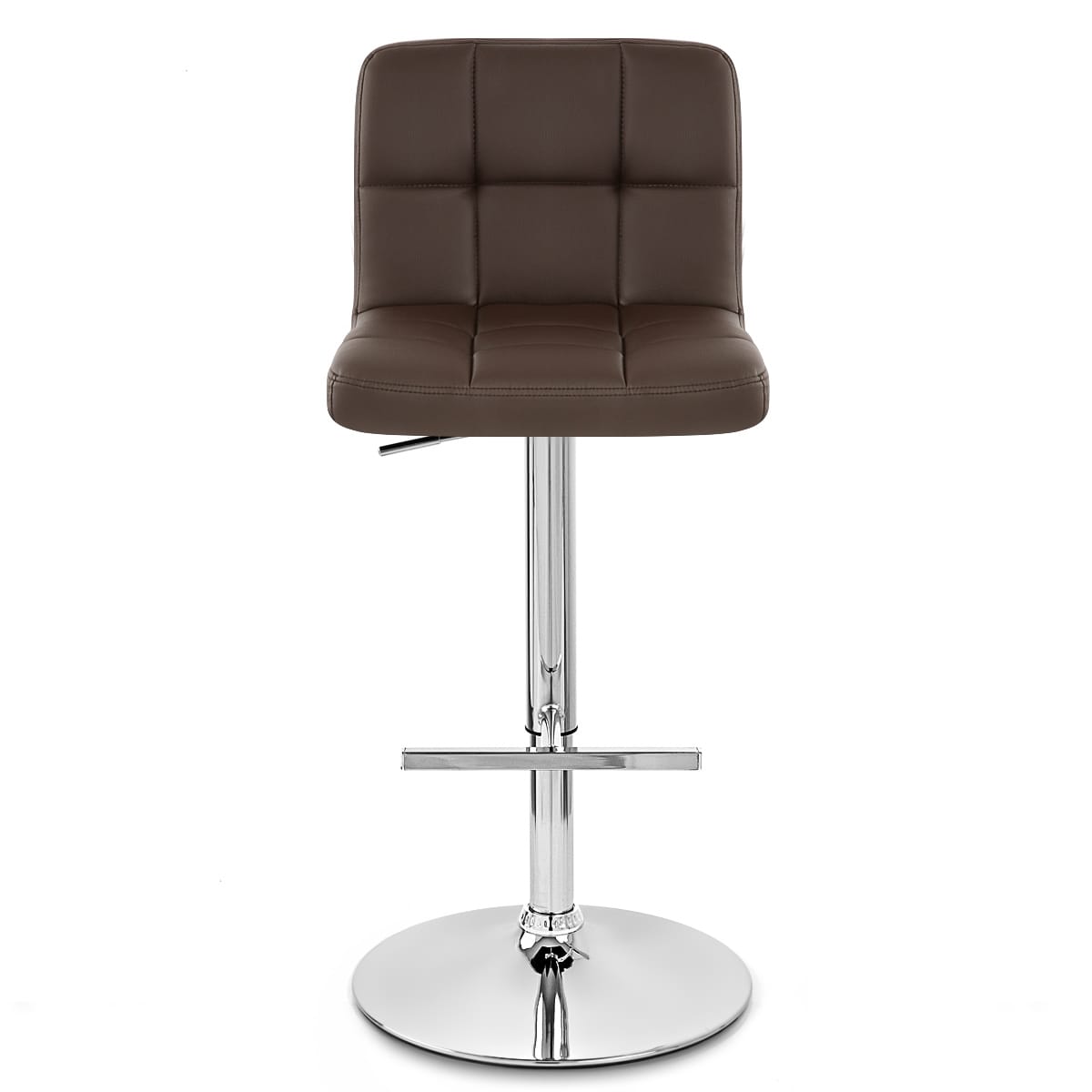 Sgabello Ecopelle Cromato - Grid Marrone