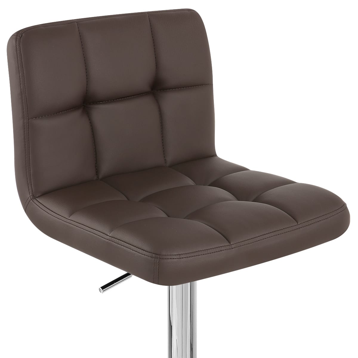 Sgabello Ecopelle Cromato - Grid Marrone