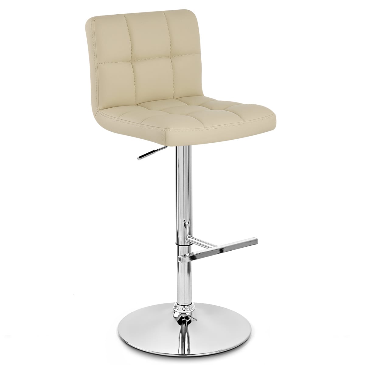 Sgabello Ecopelle Cromato - Grid Offerta Speciale Crema
