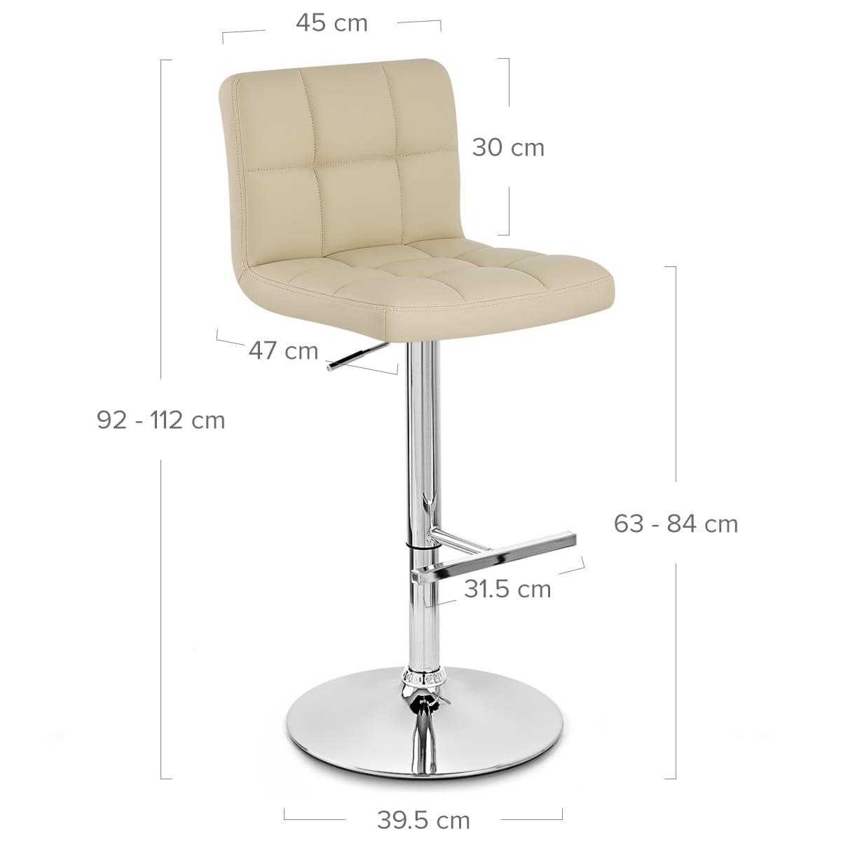 Sgabello Ecopelle Cromato - Grid Offerta Speciale Crema