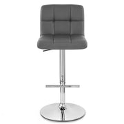 Sgabello Ecopelle Cromato - Grid Grigio