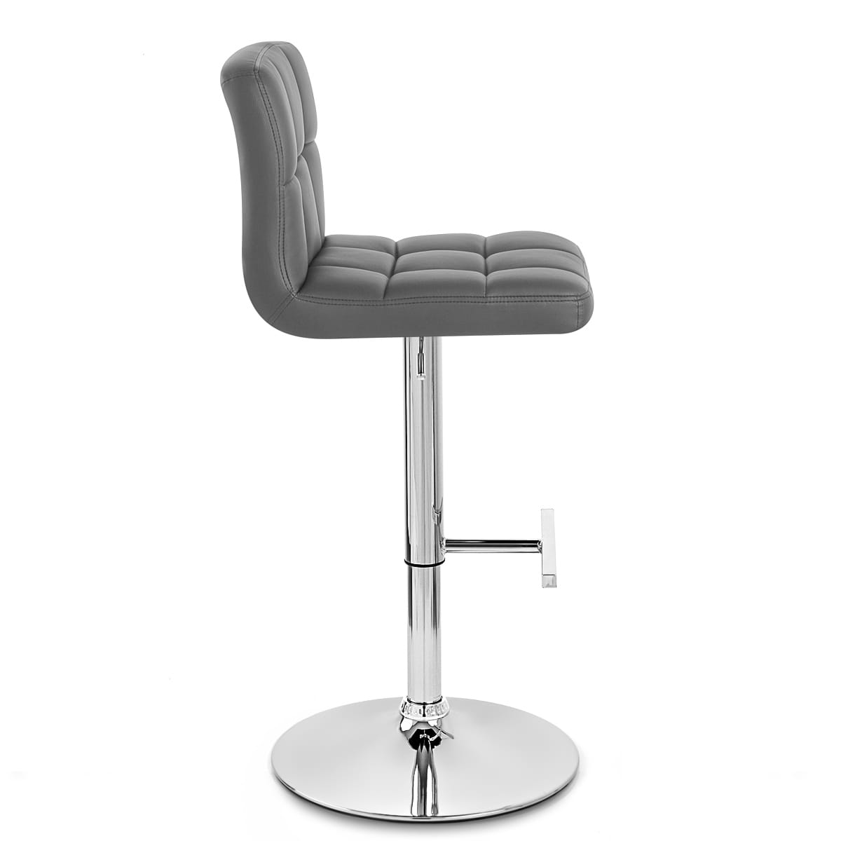 Sgabello Ecopelle Cromato - Grid Grigio