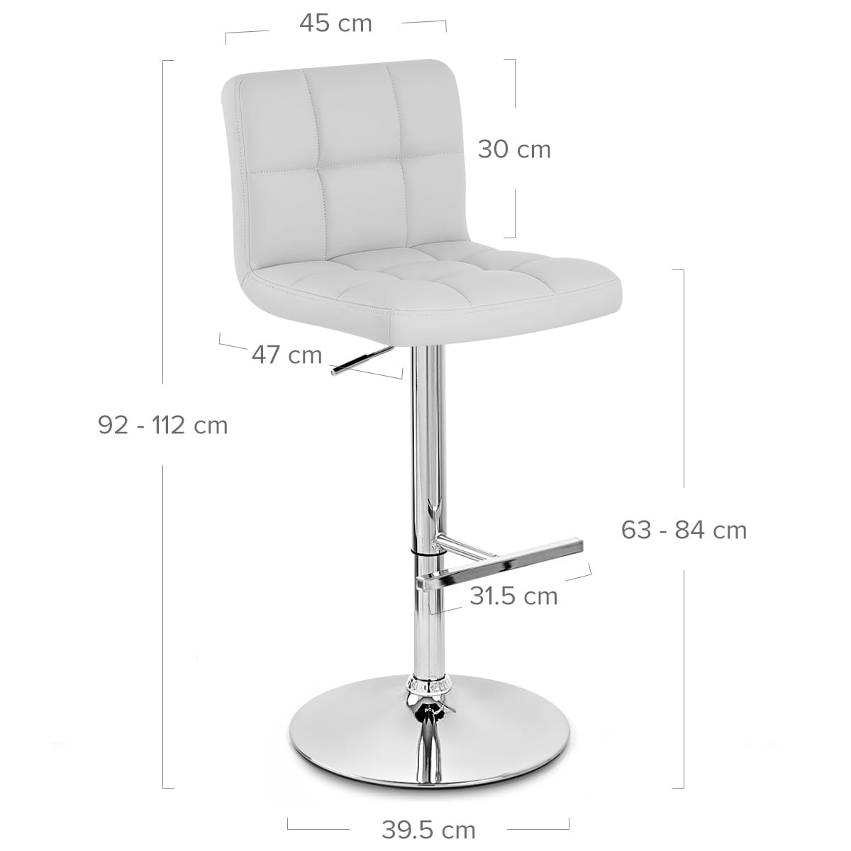 Sgabello Ecopelle Cromato - Grid Offerta Speciale Bianco