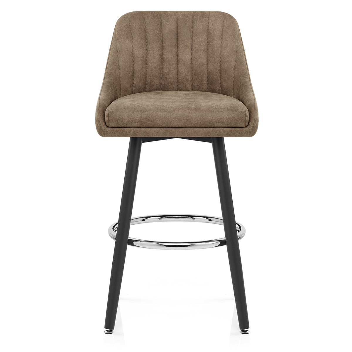 Wildlederimitat Barhocker - Hamilton Braun