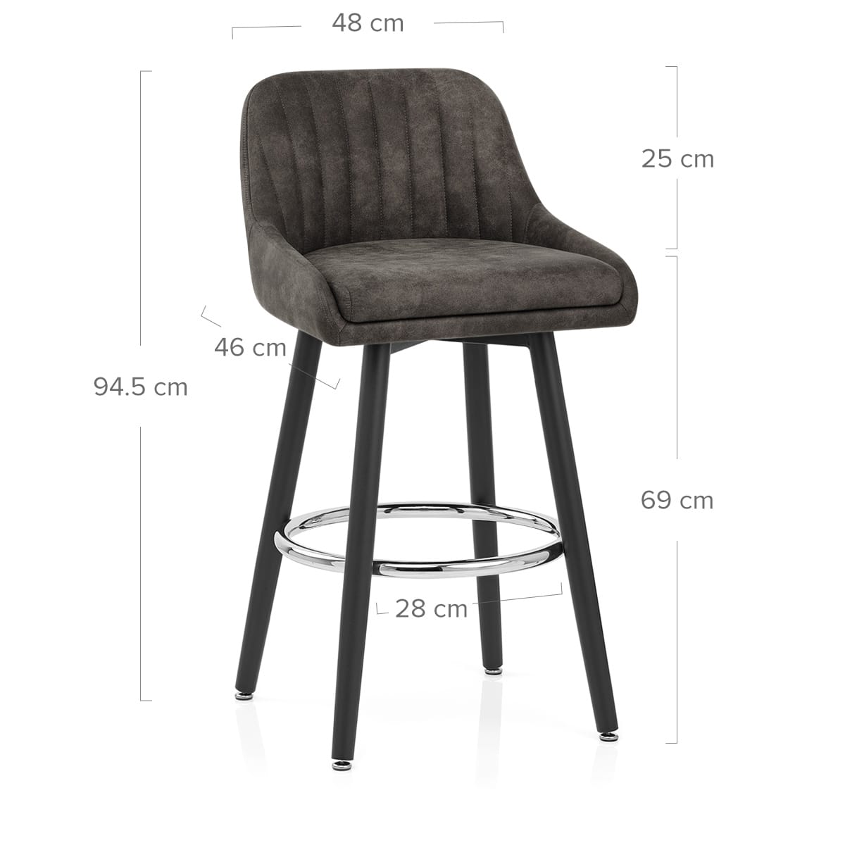 Sgabello Tessuto Metallo - Hamilton Grigio scuro