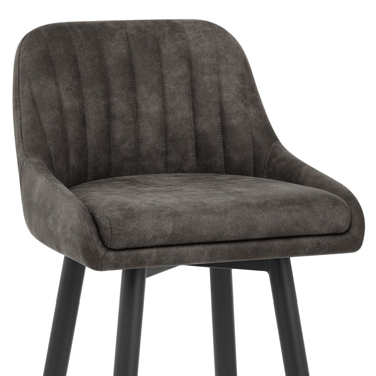Sgabello Tessuto Metallo - Hamilton Grigio scuro