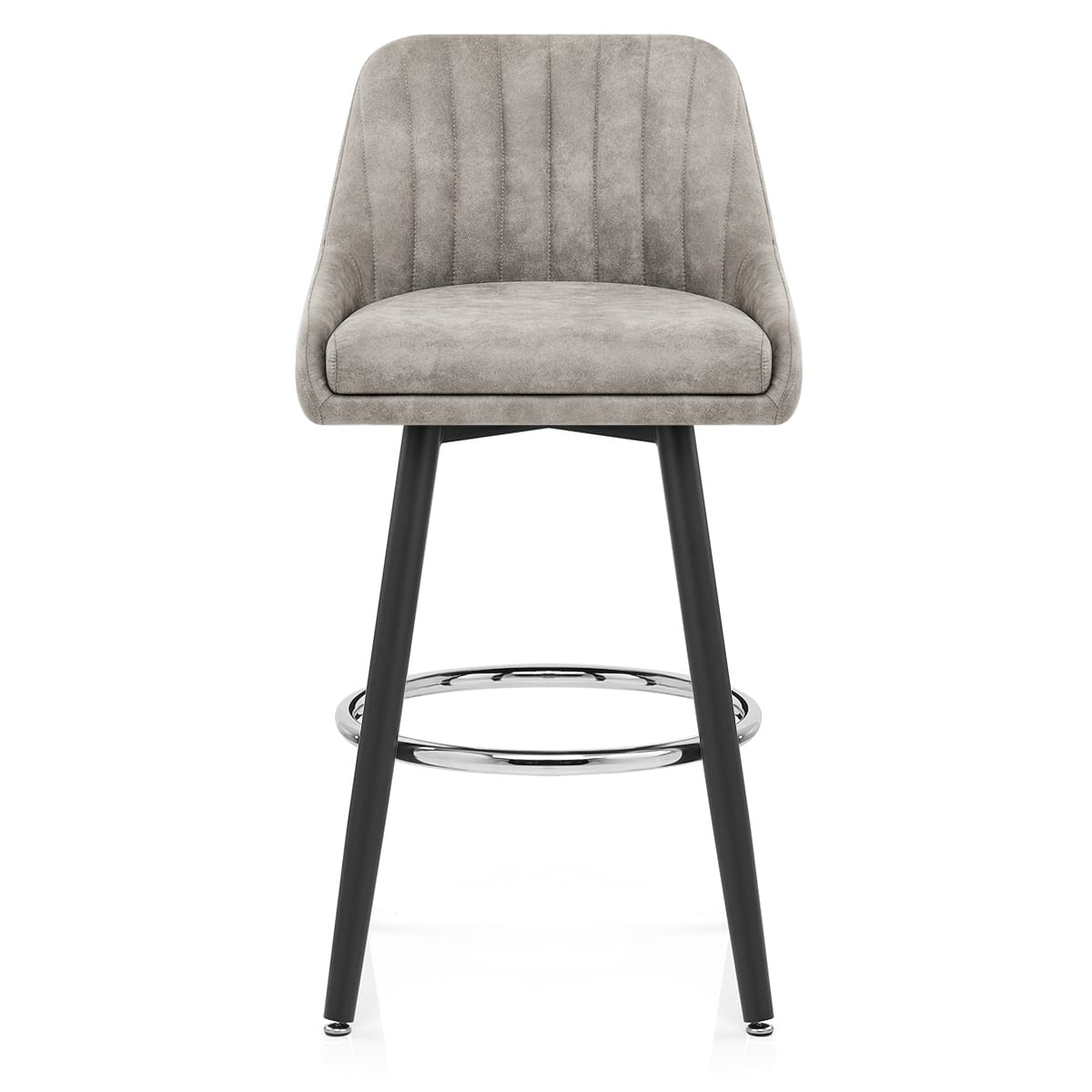 Wildlederimitat Barhocker - Hamilton Grau
