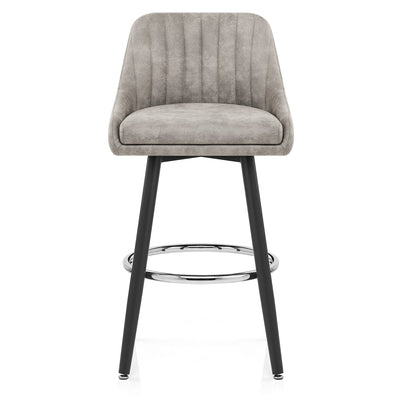 Wildlederimitat Barhocker - Hamilton Grau