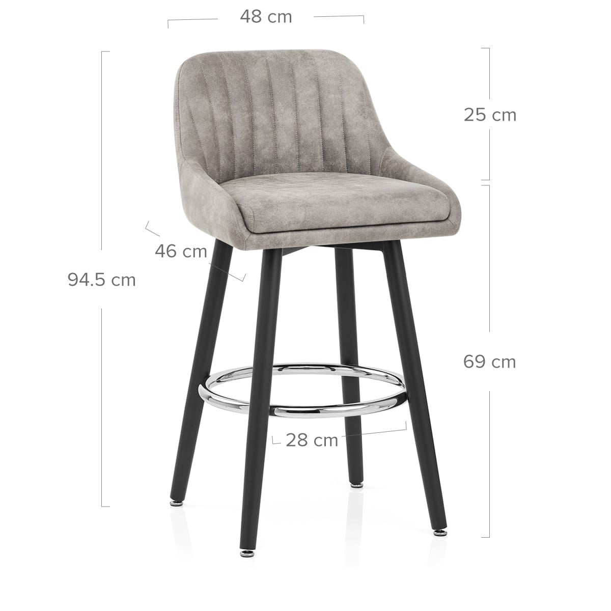 Sgabello Tessuto Metallo - Hamilton Grigio