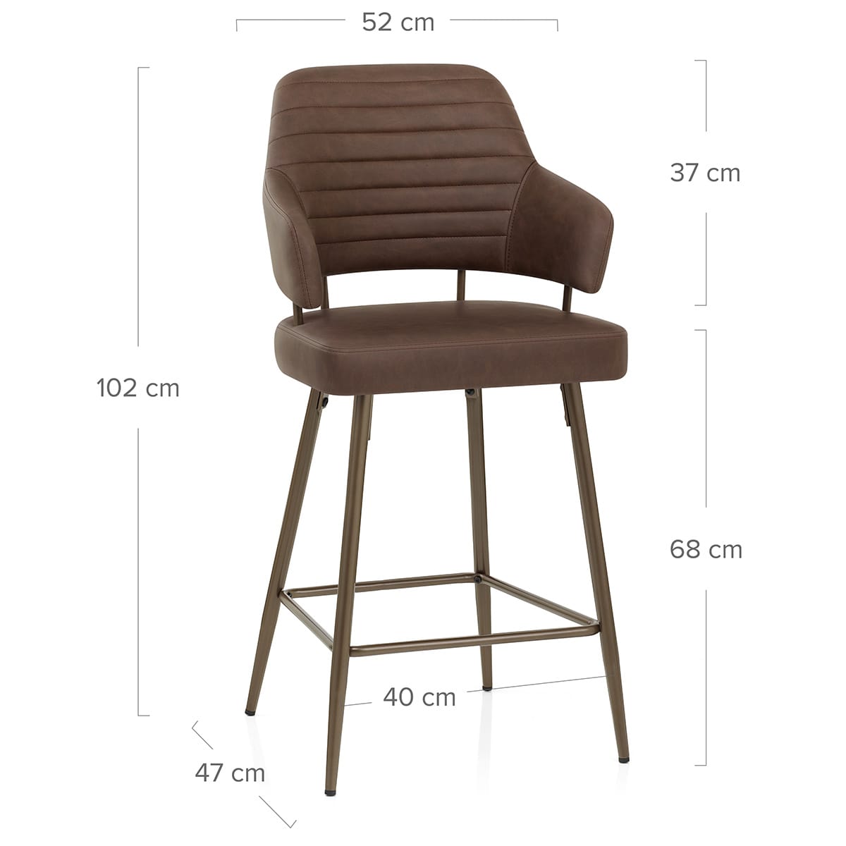 Barhocker Kunstleder Bronze - Hampton Braun