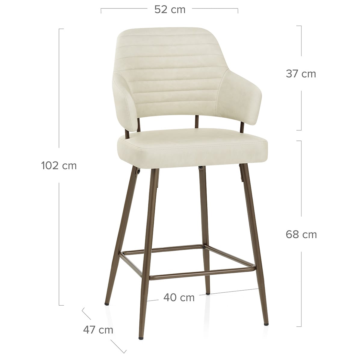 Barhocker Kunstleder Bronze - Hampton Beige