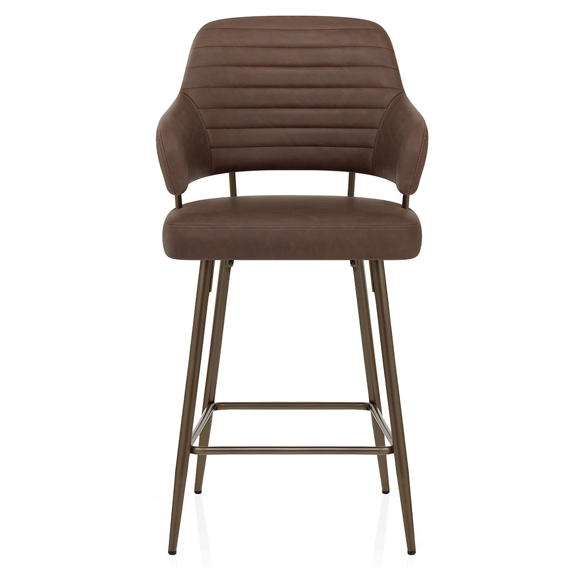 Barhocker Kunstleder Bronze - Hampton Braun