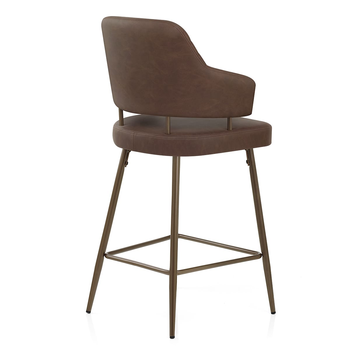 Barhocker Kunstleder Bronze - Hampton Braun